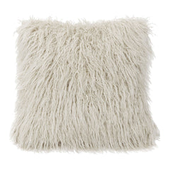 Mongolian Faux Fur Euro Sham, 27" x 27", White, 1PC