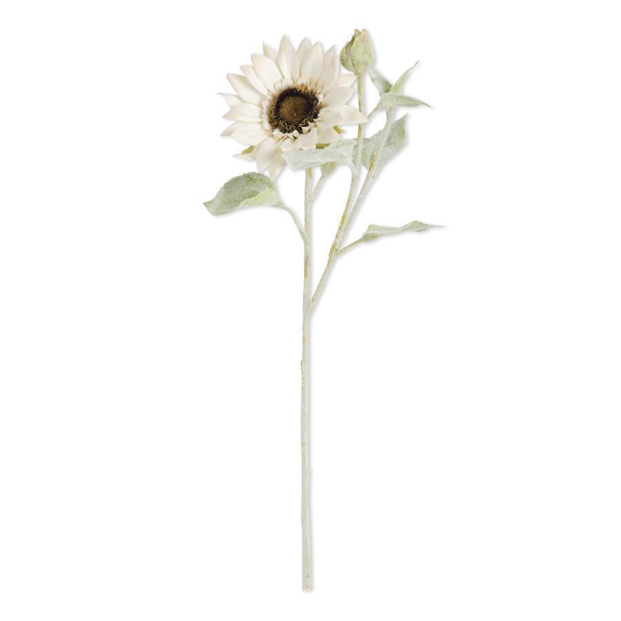 18" White Bloom & Blossom Sunflower
