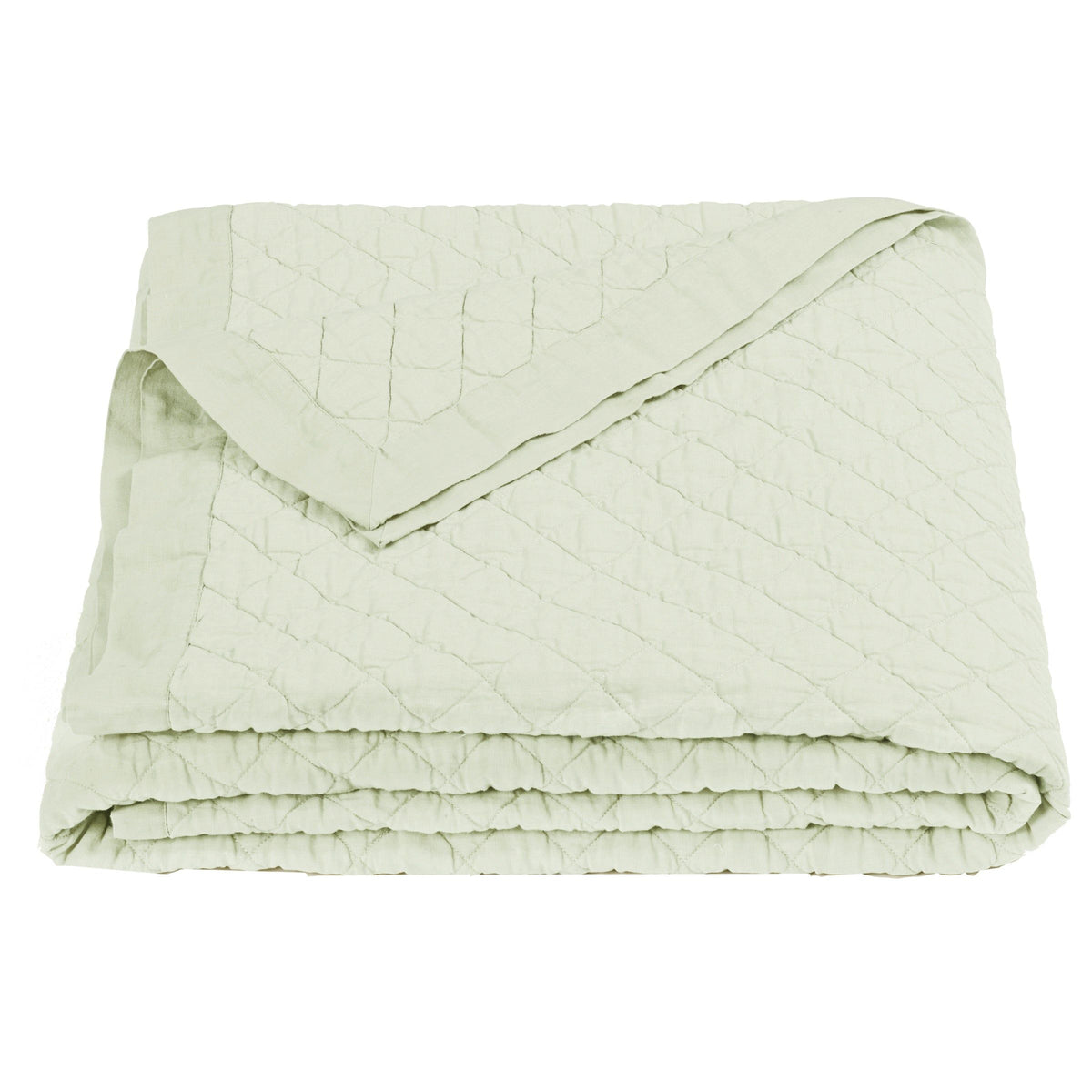 Linen Cotton Diamond Quilt, Full/Queen, Sea Foam, 1PC