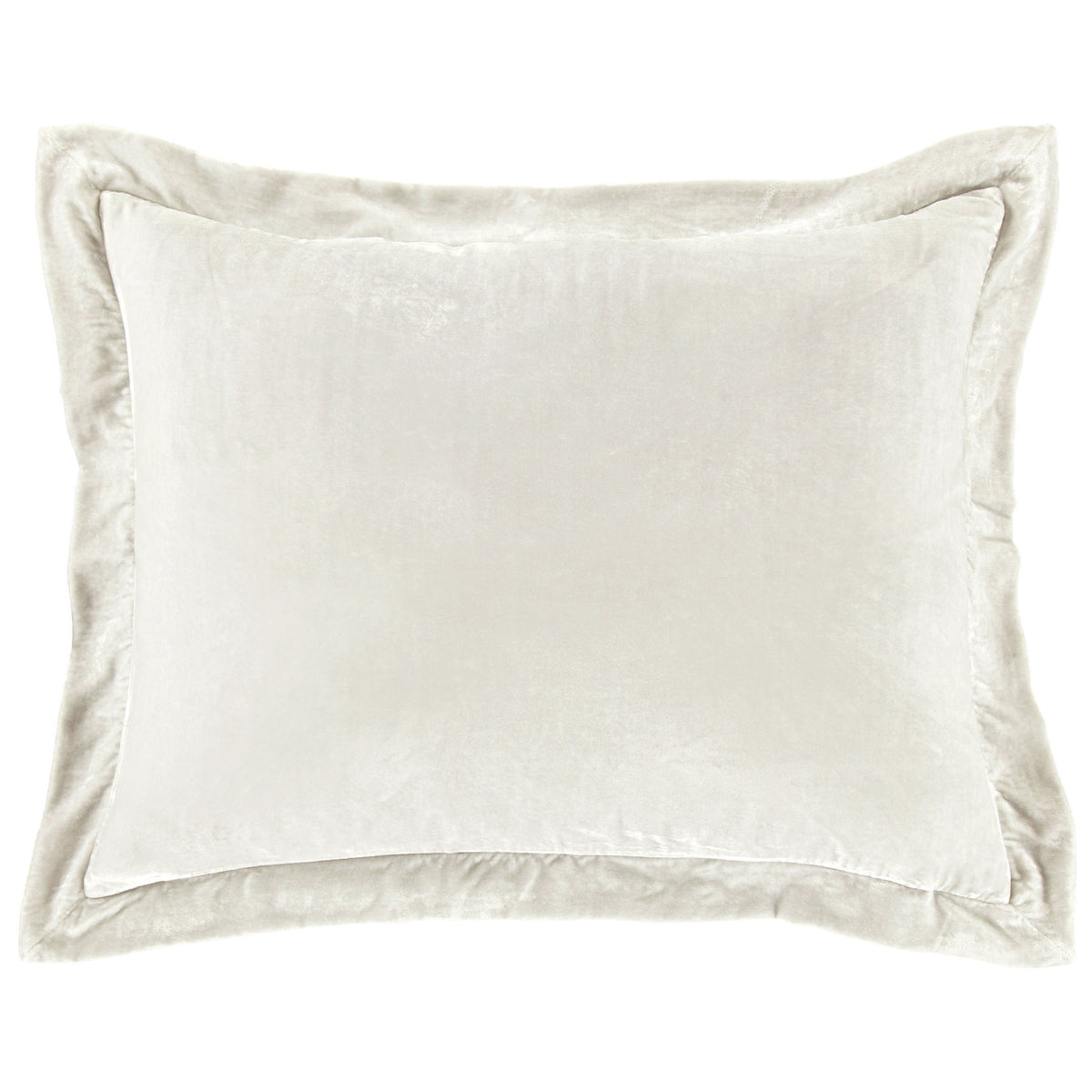 Stella Faux Silk Velvet Flanged Dutch Euro Pillow, 27" x 39", Stone, 1PC