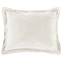 Stella Faux Silk Velvet Flanged Dutch Euro Pillow, 27" x 39", Stone, 1PC