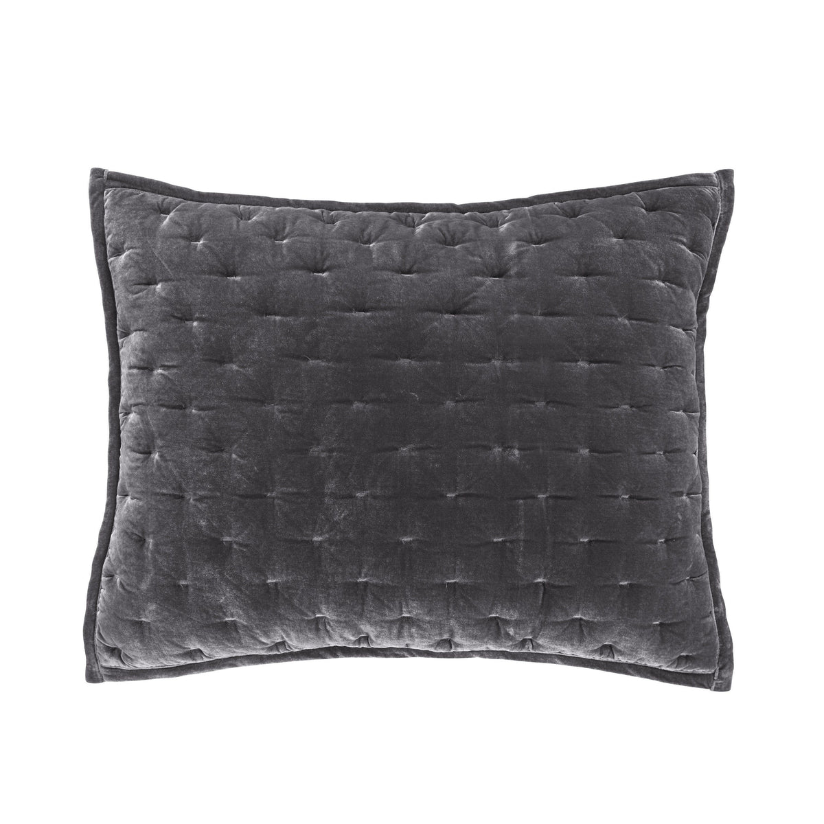 Stella Faux Silk Velvet Pillow Sham, 21" x 34", Dark Slate, 1PC