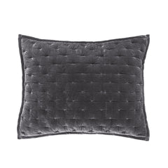 Stella Faux Silk Velvet Pillow Sham, 21" x 34", Dark Slate, 1PC