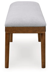 Lyncott - Gray / Brown - Large Upholstered Dining Room Bench