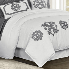Madison Linen Duvet Cover, Super Queen, Gray, 1PC