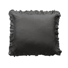 Lily Washed Linen Ruffled Euro Sham, 27" x 27", Slate, 1PC