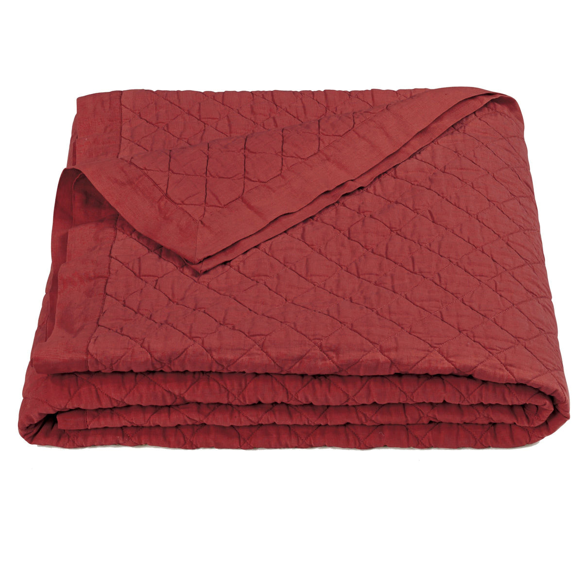 Linen Cotton Diamond Quilt, Full/Queen, Red, 1PC