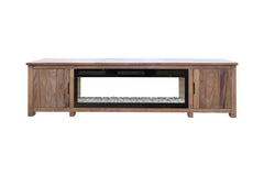 Natural Parota - Electric Fireplace - Brown Cappuccino