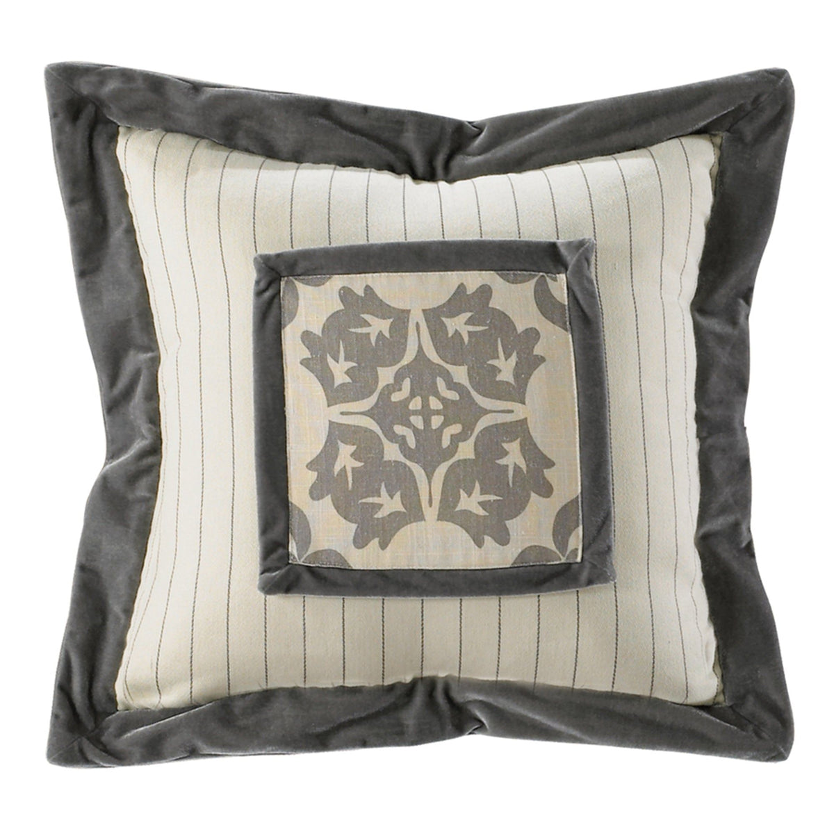 Stripe Embroidery Pillow, 18" x 18", 1PC