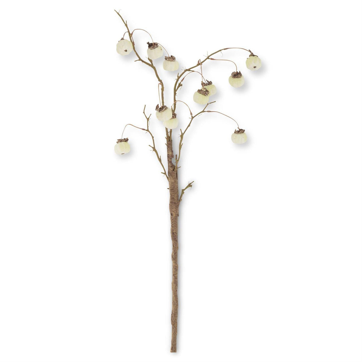 32" White Mini Pumpkin Branch