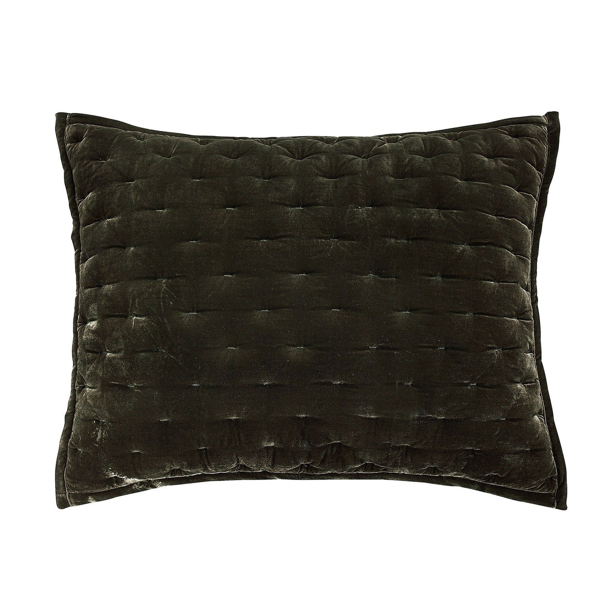 Stella Faux Silk Velvet Pillow Sham, 21" x 27", Fern Green, 1PC