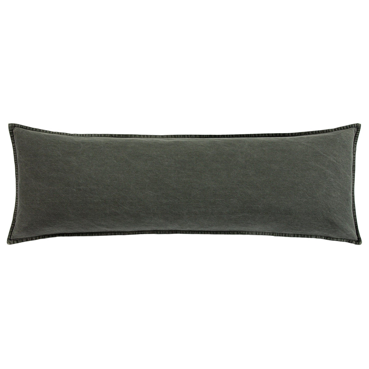 Stonewashed Cotton Canvas Long Lumbar Pillow, 14" x 42", Duffle Bag, 1PC