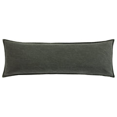 Stonewashed Cotton Canvas Long Lumbar Pillow, 14" x 42", Duffle Bag, 1PC