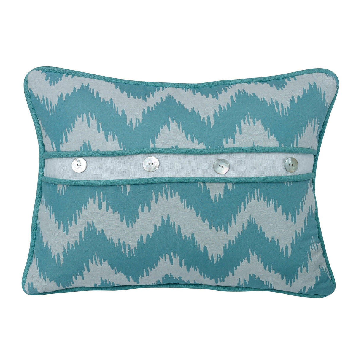 Chevron Print Button Detailed Pillow, 16" x 21", 1PC