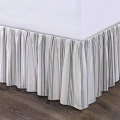 Prescott Stripe Bed Skirt, King, Black, 1PC