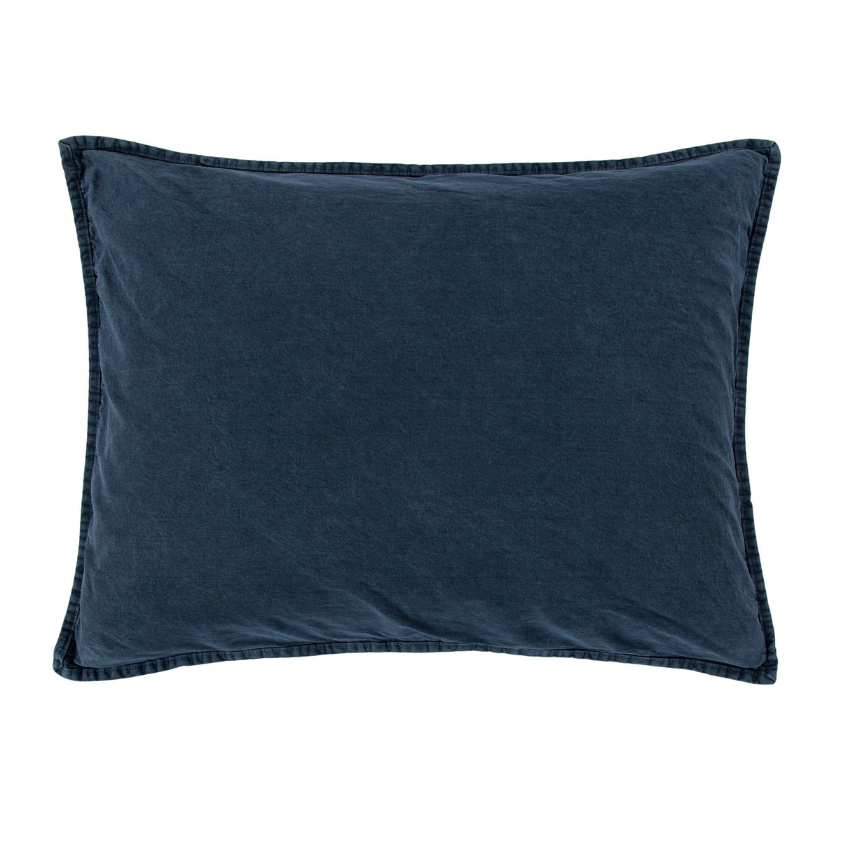 Stonewashed Cotton Canvas Pillow Sham, 21" x 34", Denim, 1PC