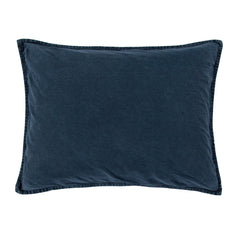 Stonewashed Cotton Canvas Pillow Sham, 21" x 34", Denim, 1PC