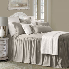Luna Washed Linen Bedspread Set, Full, Taupe, 3PC