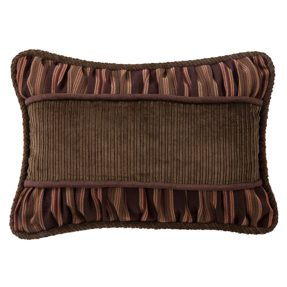 Pinecone Corduroy Rouching Detailed Pillow, 14" x 20", 1PC