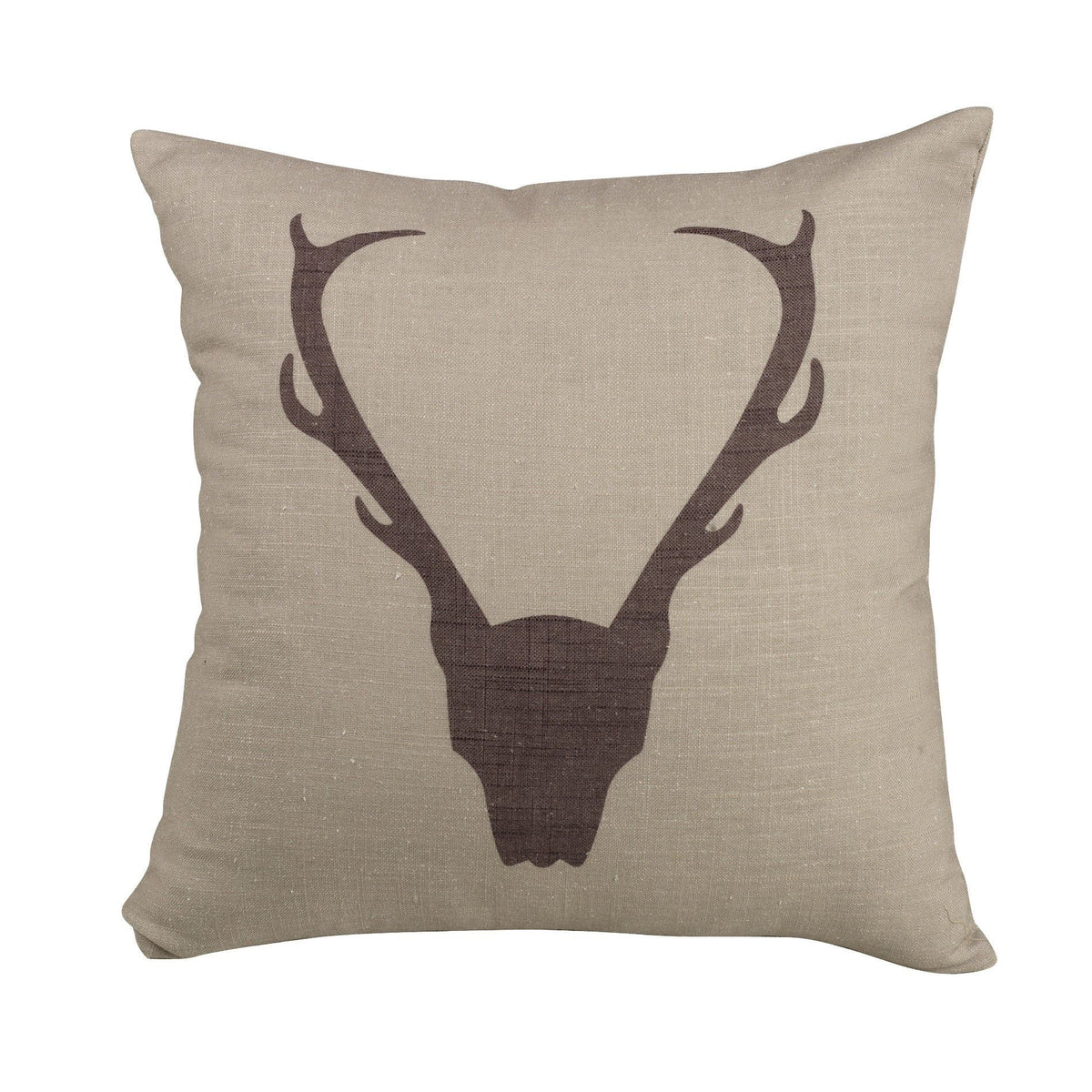 Printed Antler Burlap Throw Pillow, 18" x 18", 1PC