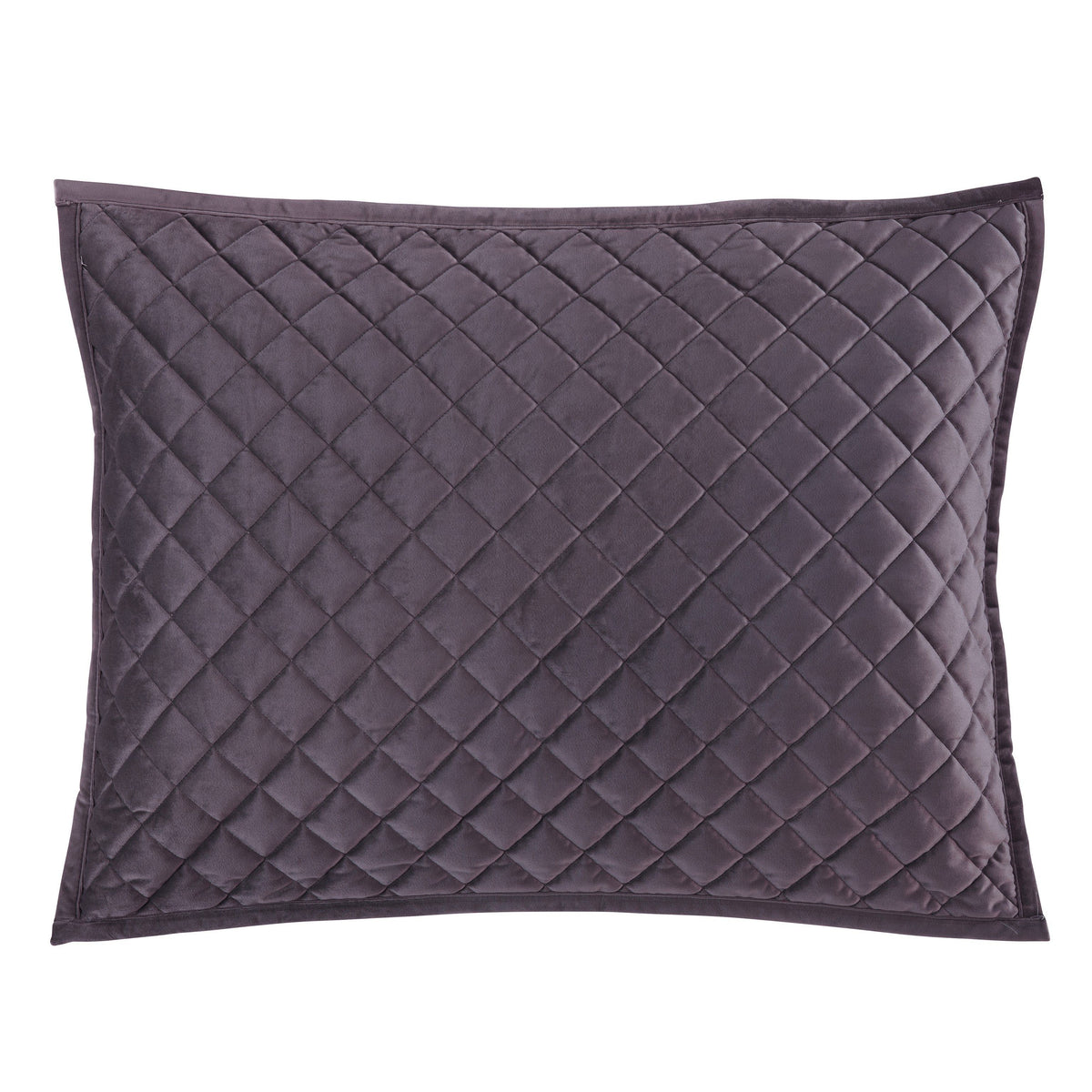 Velvet Diamond Quilted Pillow Sham Set, 21" x 34", Amethyst, 2PC