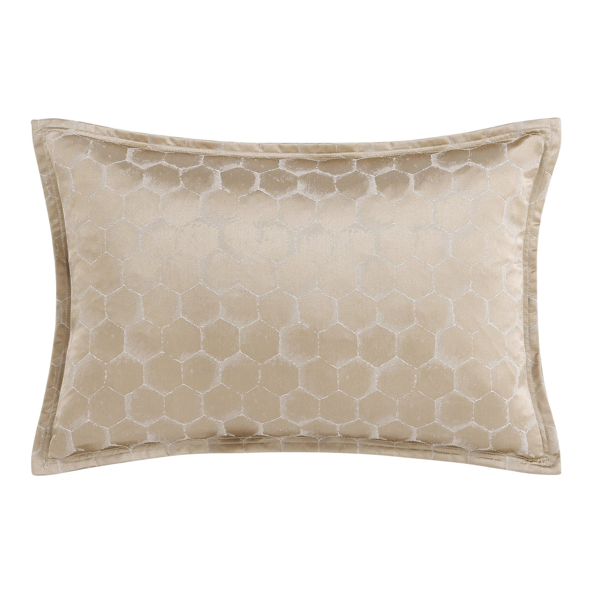 Honeycomb Jacquard Lumbar Pillow, 16" x 24", Light Gold, 1PC