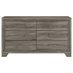 Wright - 6-Drawer Dresser Cabinet - Brown Oak