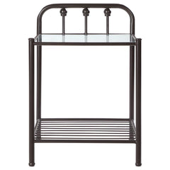 Livingston - Metal 1-Shelf Nightstand - Dark Bronze