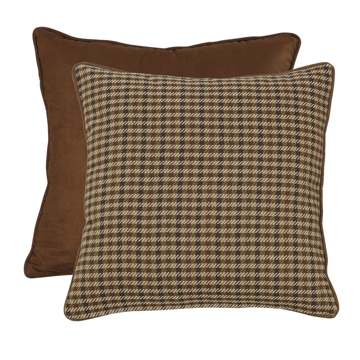 Crestwood Houndstooth & Suede Reversible Euro Sham, 27" x 27", 1PC