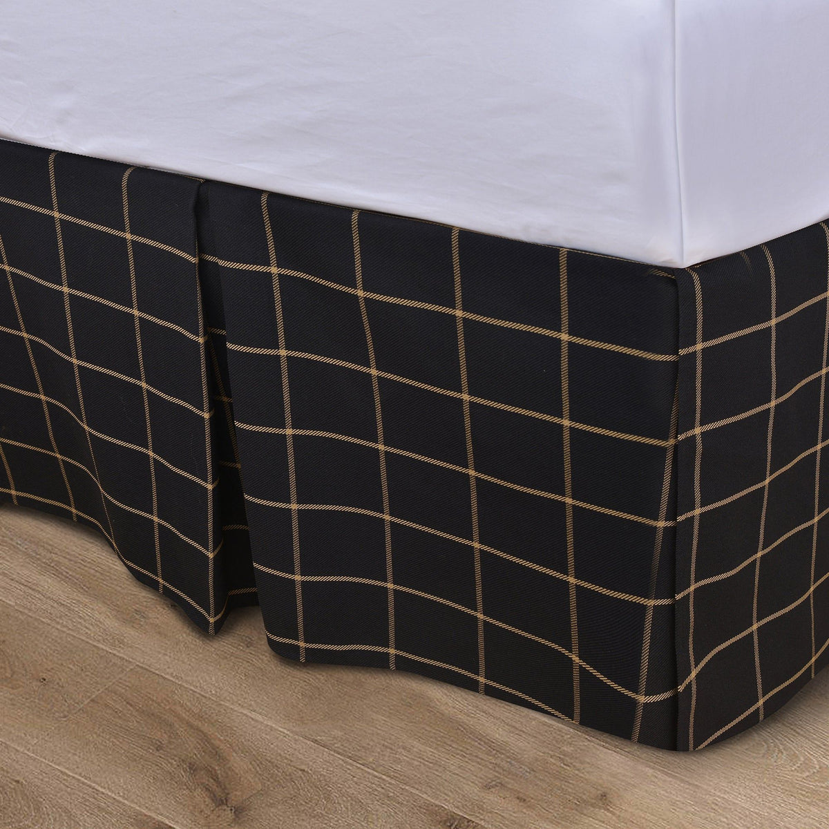 Windowpane Plaid Tailored Bed Skirt, King, 1PC