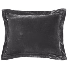 Stella Faux Silk Velvet Flanged Dutch Euro Pillow, 27" x 39", Dark Slate, 1PC