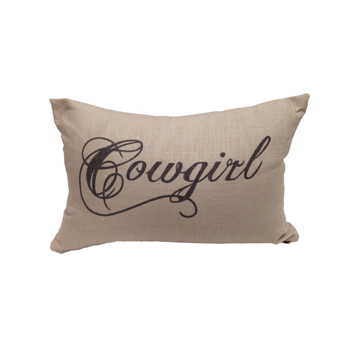 Cowgirl" Linen Lumbar Pillow, 12" x 19", 1PC