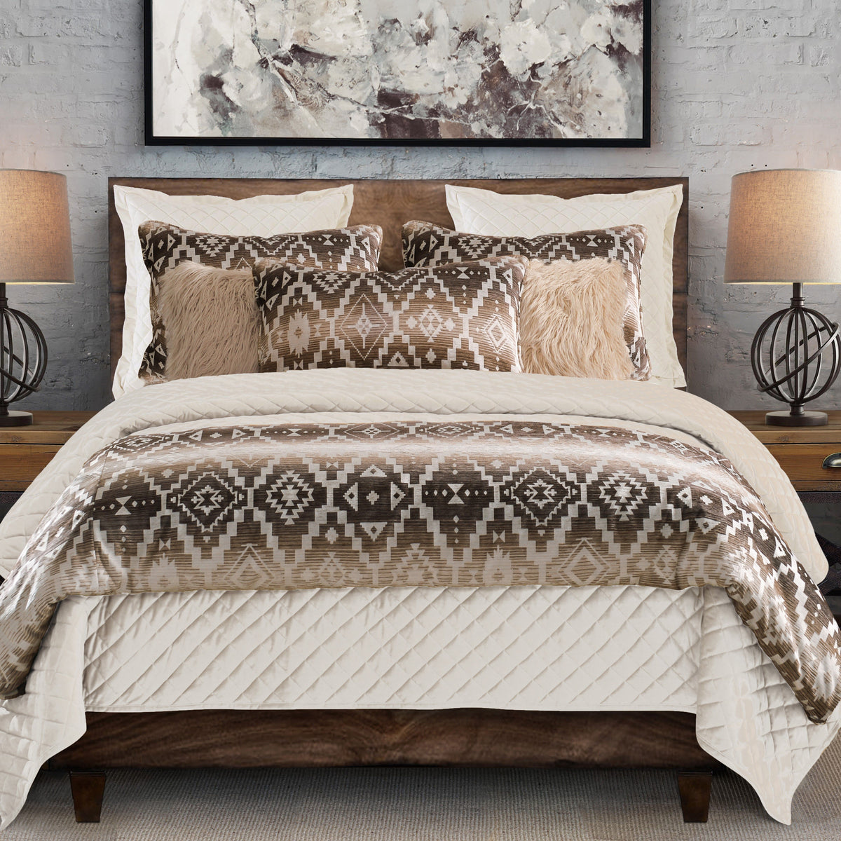 Chalet Aztec Comforter Set, Super King, 3PC