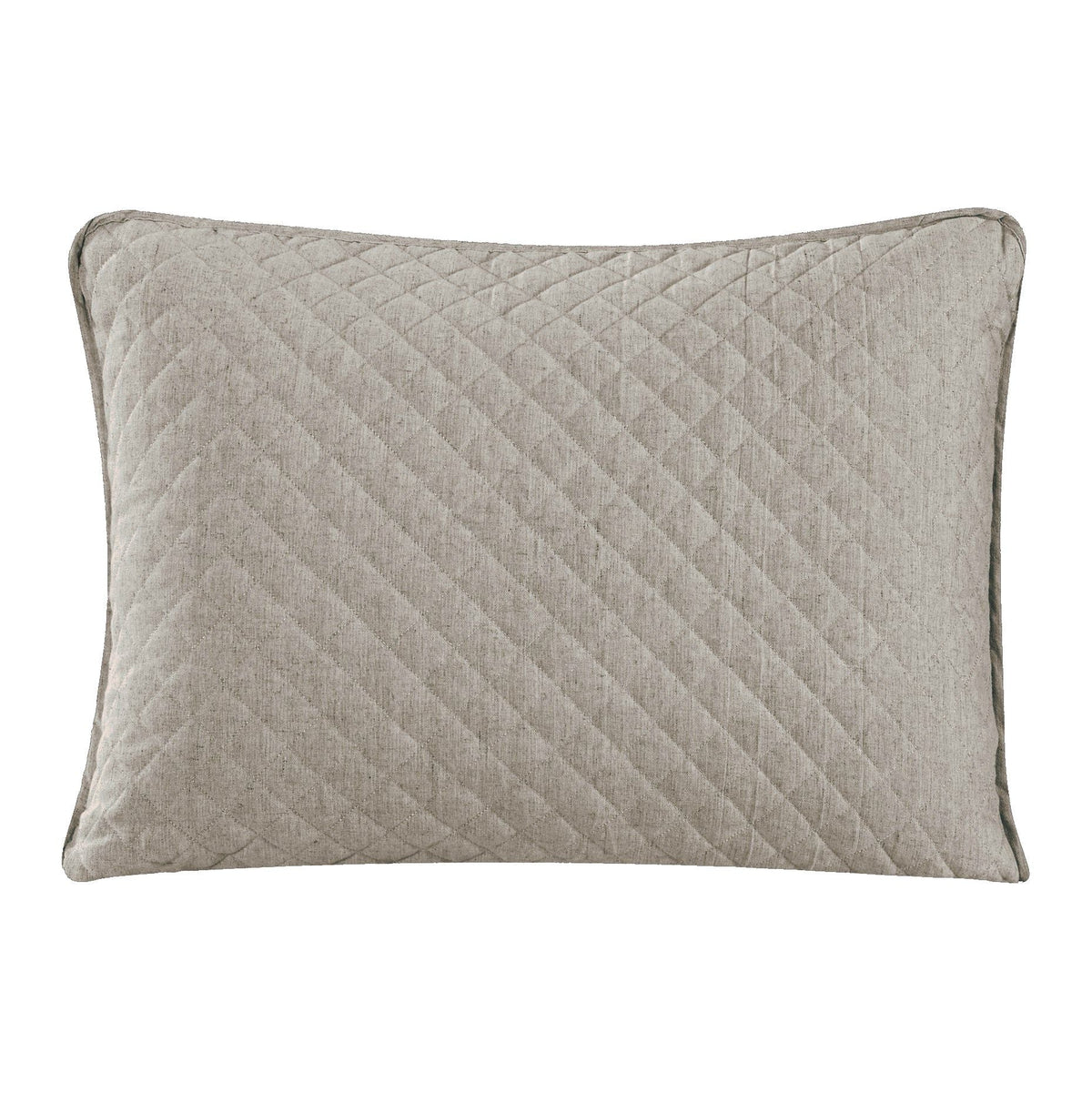 Anna Diamond Quilted Pillow Sham Set, 21" x 34", Taupe, 2PC