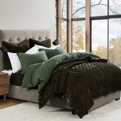 Stonewashed Cotton Canvas Duvet Cover Set, Twin, Duffle Bag, 2PC