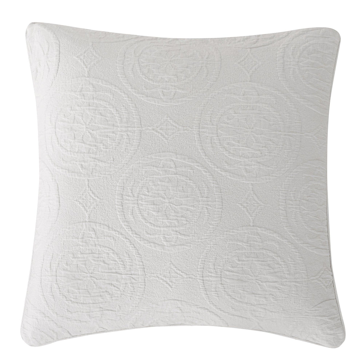 Verona Matelassé Euro Sham, 27" x 27", Vintage White, 1PC