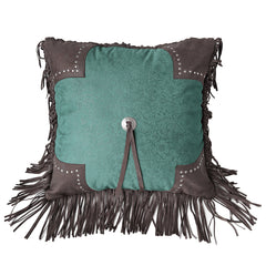 Cheyenne Scalloped Edge Throw Pillow, 18" x 18", Turquoise, 1PC