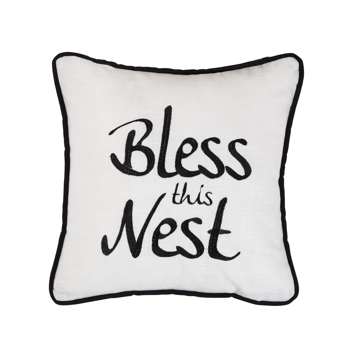 Bless This Nest" Embroidery Throw Pillow, 18" x 18", 1PC