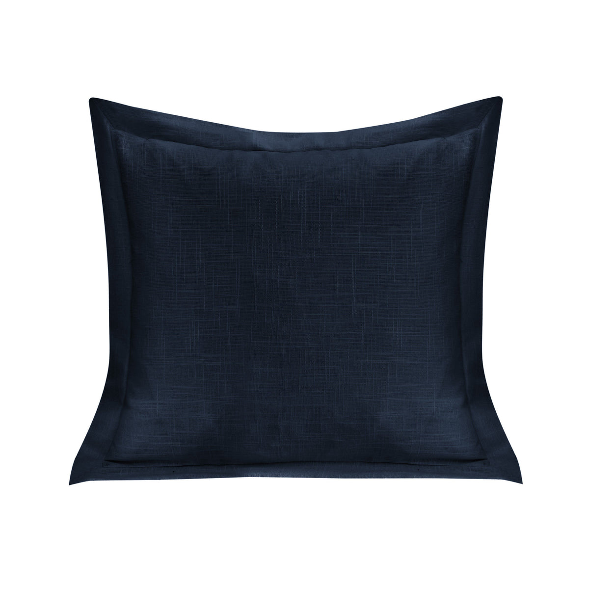 Luna Single Flanged Washed Linen Pillow, 20" x 20", Navy, 1PC