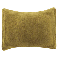 Stonewashed Cotton Velvet Quilted Pillow Sham, 21" x 34", Tuscan, 1PC