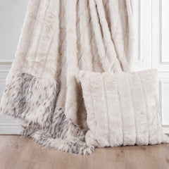 White Mink Throw Pillow, 22" x 22", 1PC