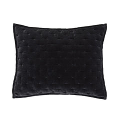 Stella Faux Silk Velvet Pillow Sham, 21" x 27", Black, 1PC