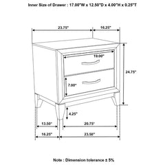 Watson - 2-Drawer Nightstand - Gray Oak