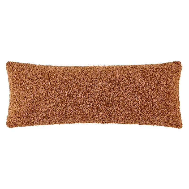 Teddy Lumbar Pillow with Down Insert, 14" x 36", Caramel, 1PC