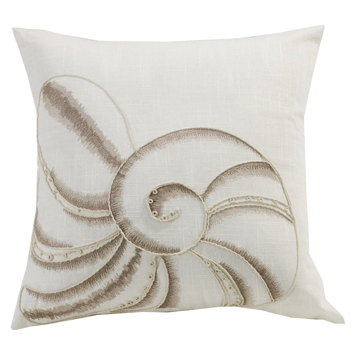 Newport Seashell Embroidery Throw Pillow, 18" x 18", 1PC