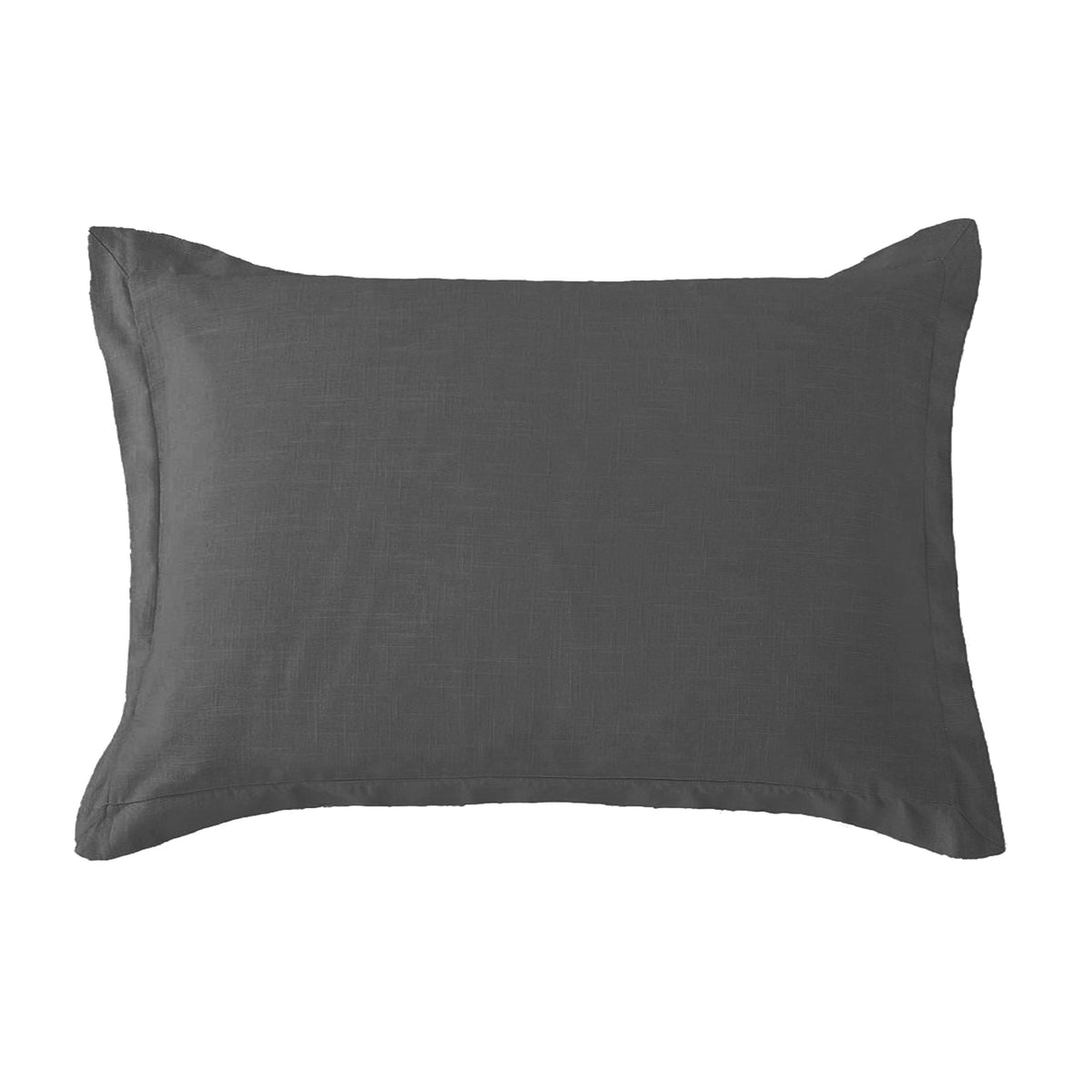 Hera Washed Linen Tailored Pillow Sham, 21" x 27", Slate, 1PC