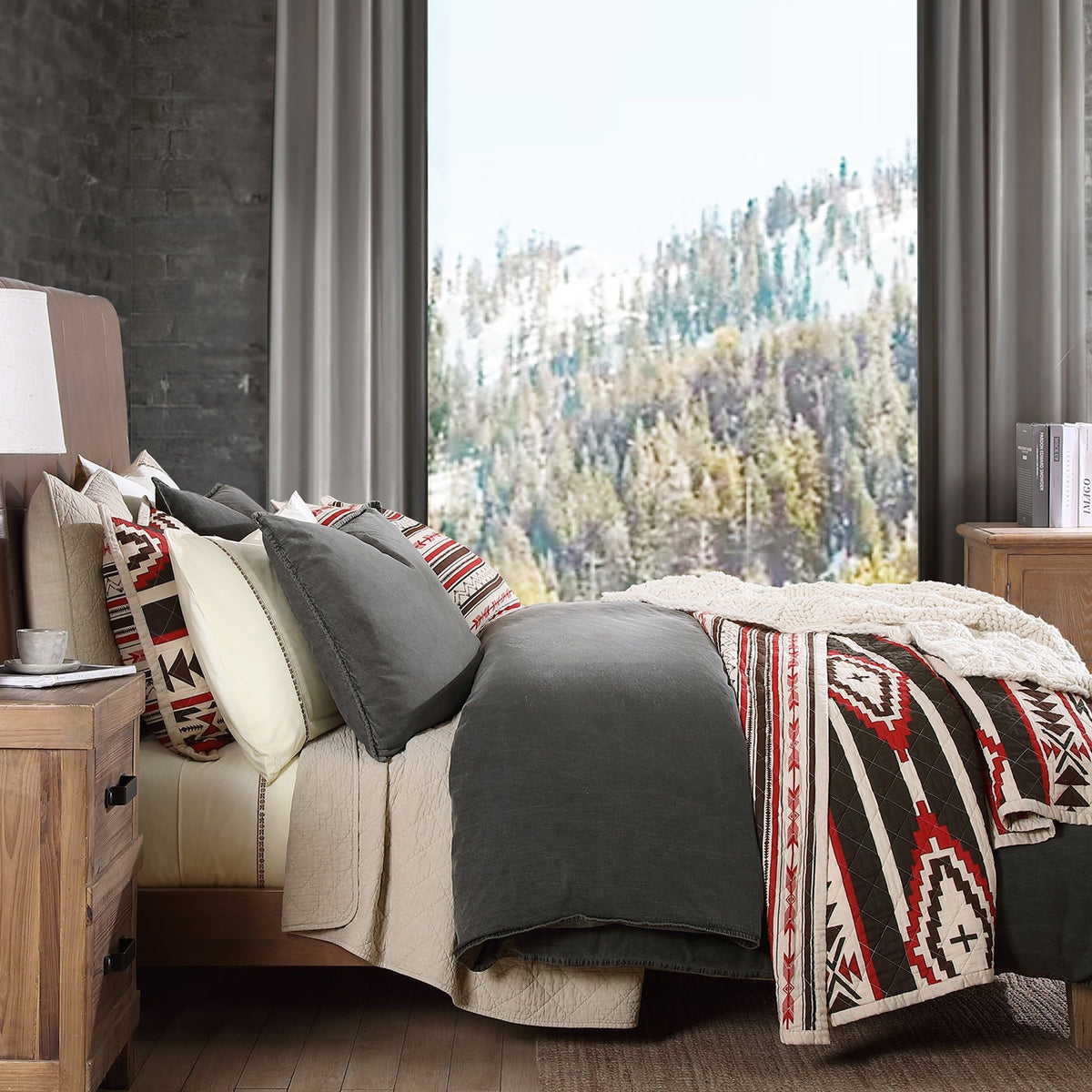 Cortez Reversible Quilt Set, King, Tan, 3PC