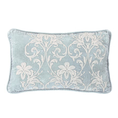 Belle Floral Embroidered Velvet Lumbar Pillow, 16" x 26", 1PC