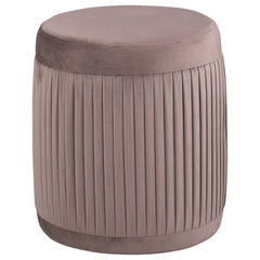 Tovar - Round Upholstered Ottoman - Mauve