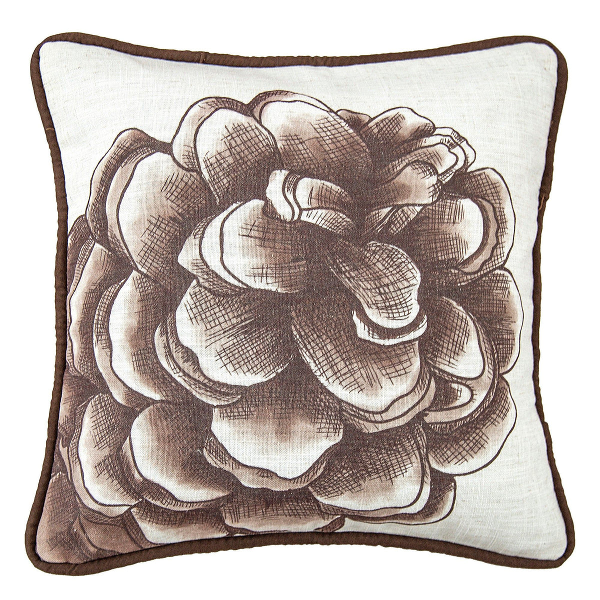 Pinecone Water Print Pillow, 18" x 18", 1PC
